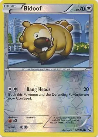 Dragons Exalted Bidoof #106/124 reverse holo